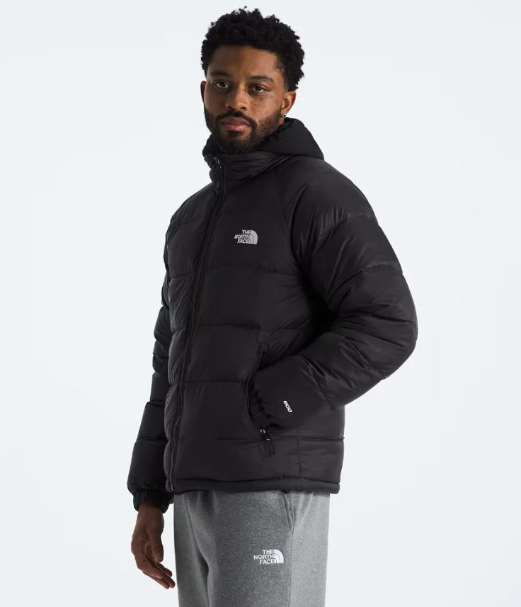 The North Face Black White-Logo Stand-Collar Puffer Jacket
