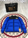 The North Face Royal Blue and Black Color-Block Puffer Jacket