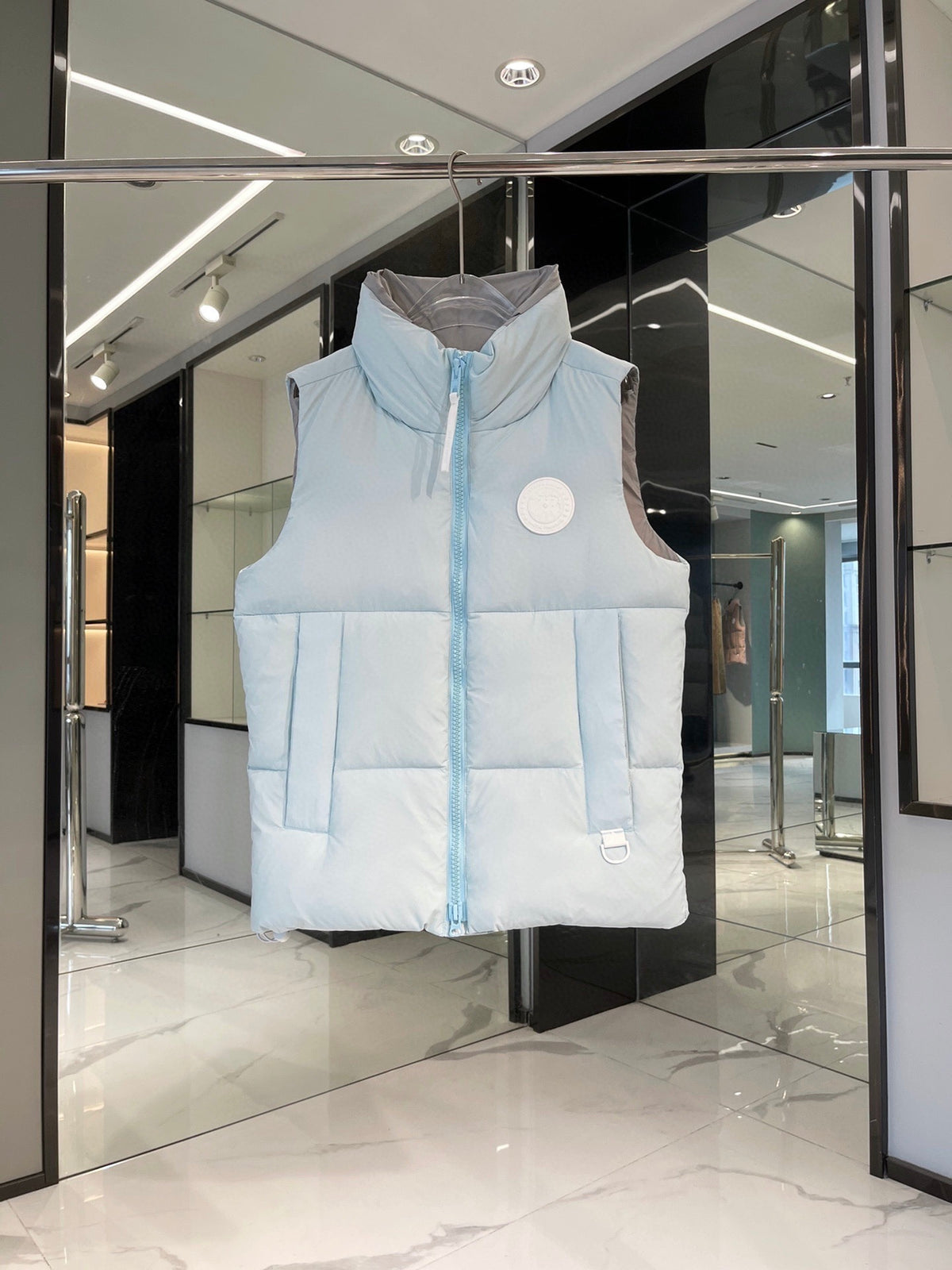 Canada Goose Ice Blue White-Badge Quilted Puffer Vest