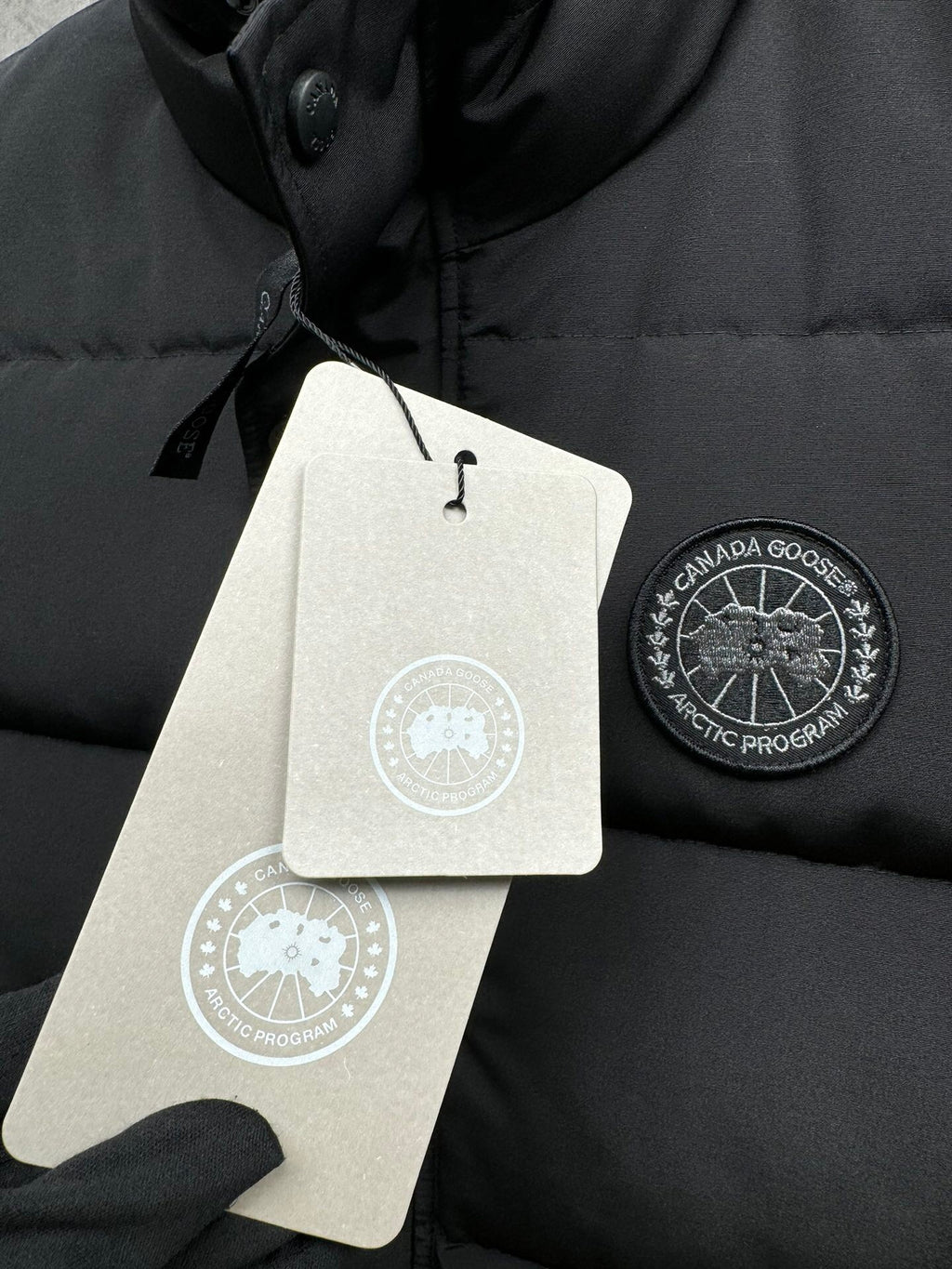 Canada Goose Black Tonal-Badge Stand-Collar Puffer Vest