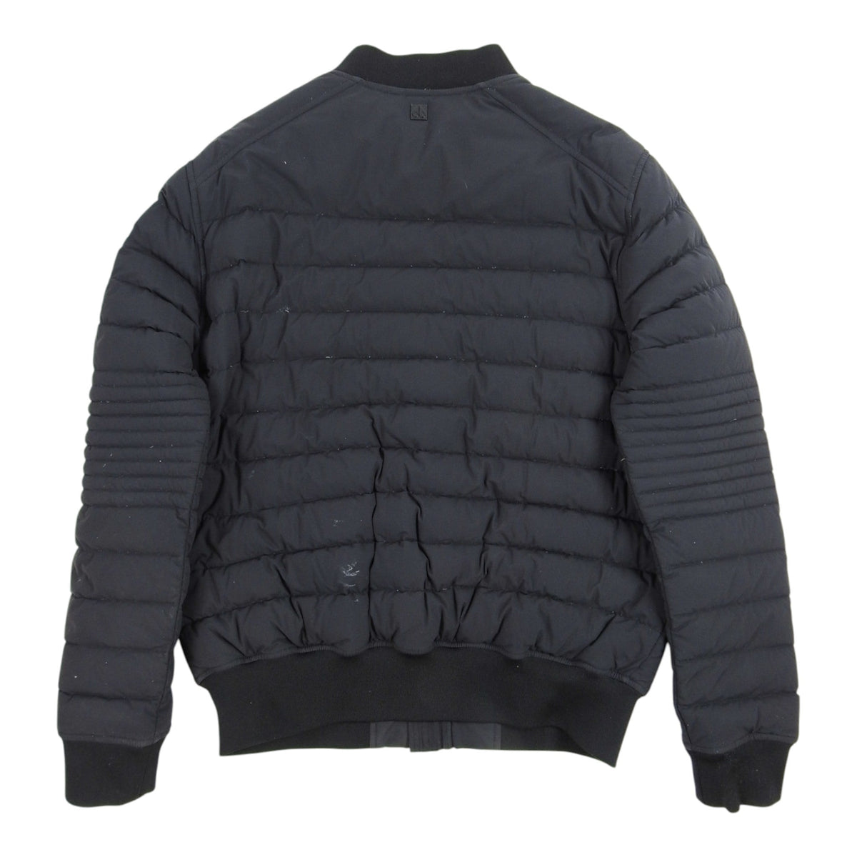 Moncler Black Mixed-Quilt Ribbed-Trim Bomber Jacket