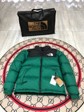 The North Face Emerald Green and Black Color-Block Puffer Jacket