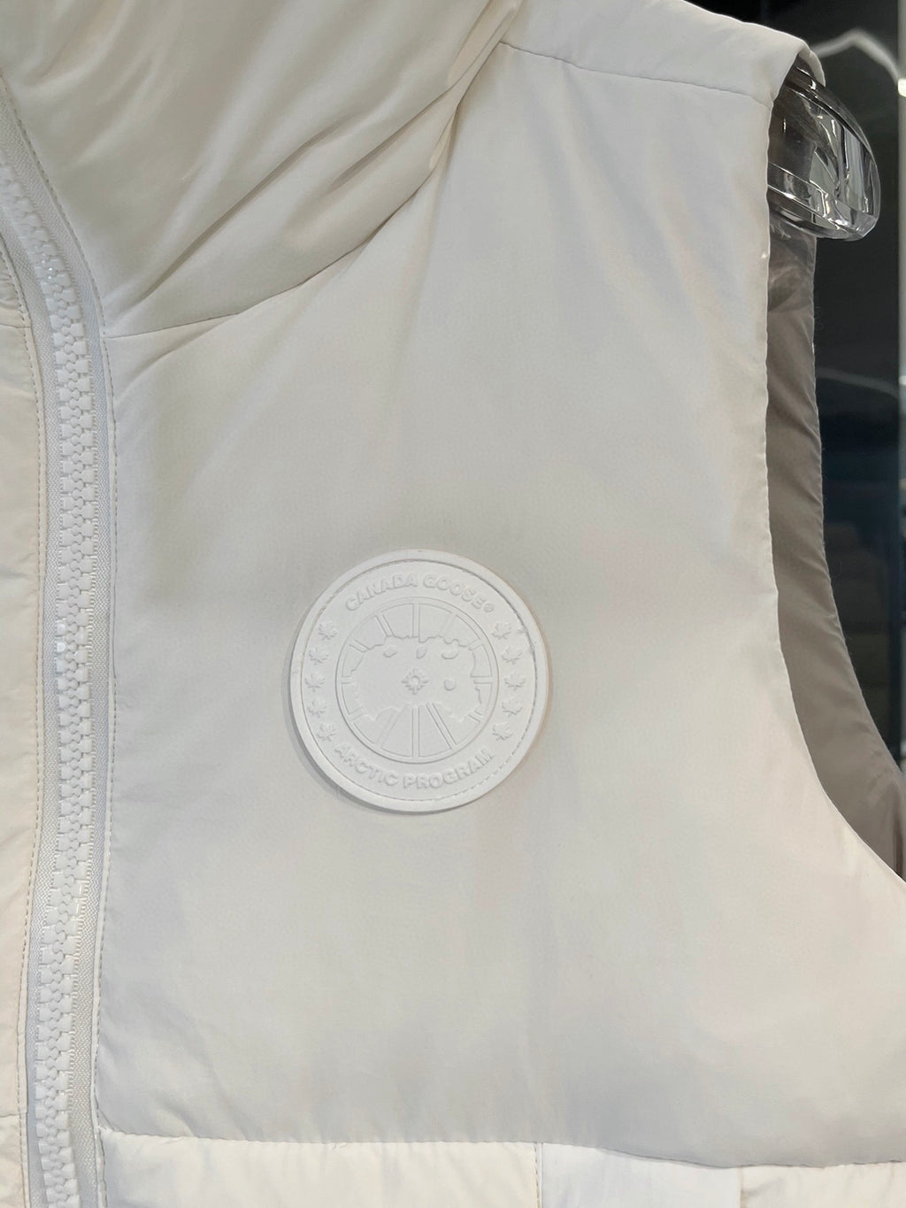 Canada Goose White Tonal-Badge Quilted Puffer Vest
