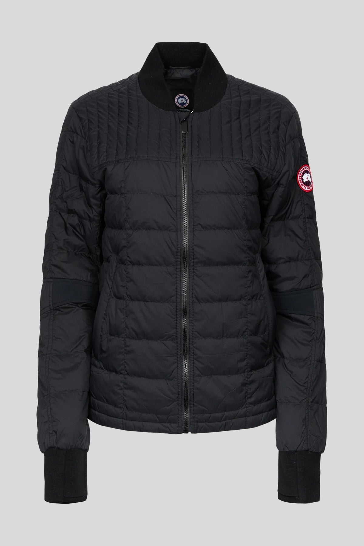 Canada Goose Black Mixed-Quilt Ribbed-Collar Jacket