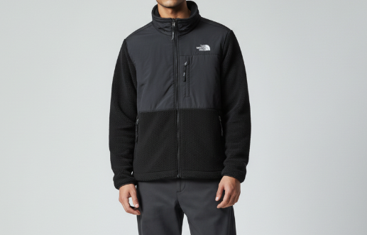 The North Face Black Paneled Stand-Collar Fleece Jacket