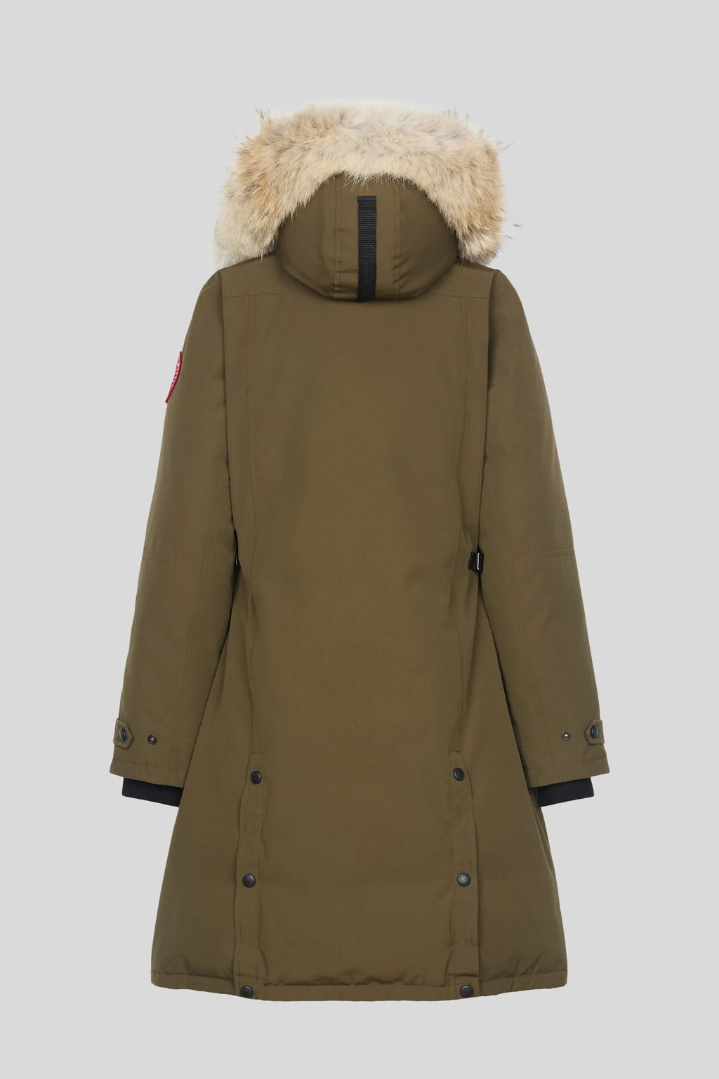Canada Goose Olive Green Fur-Trim Hooded Long Parka