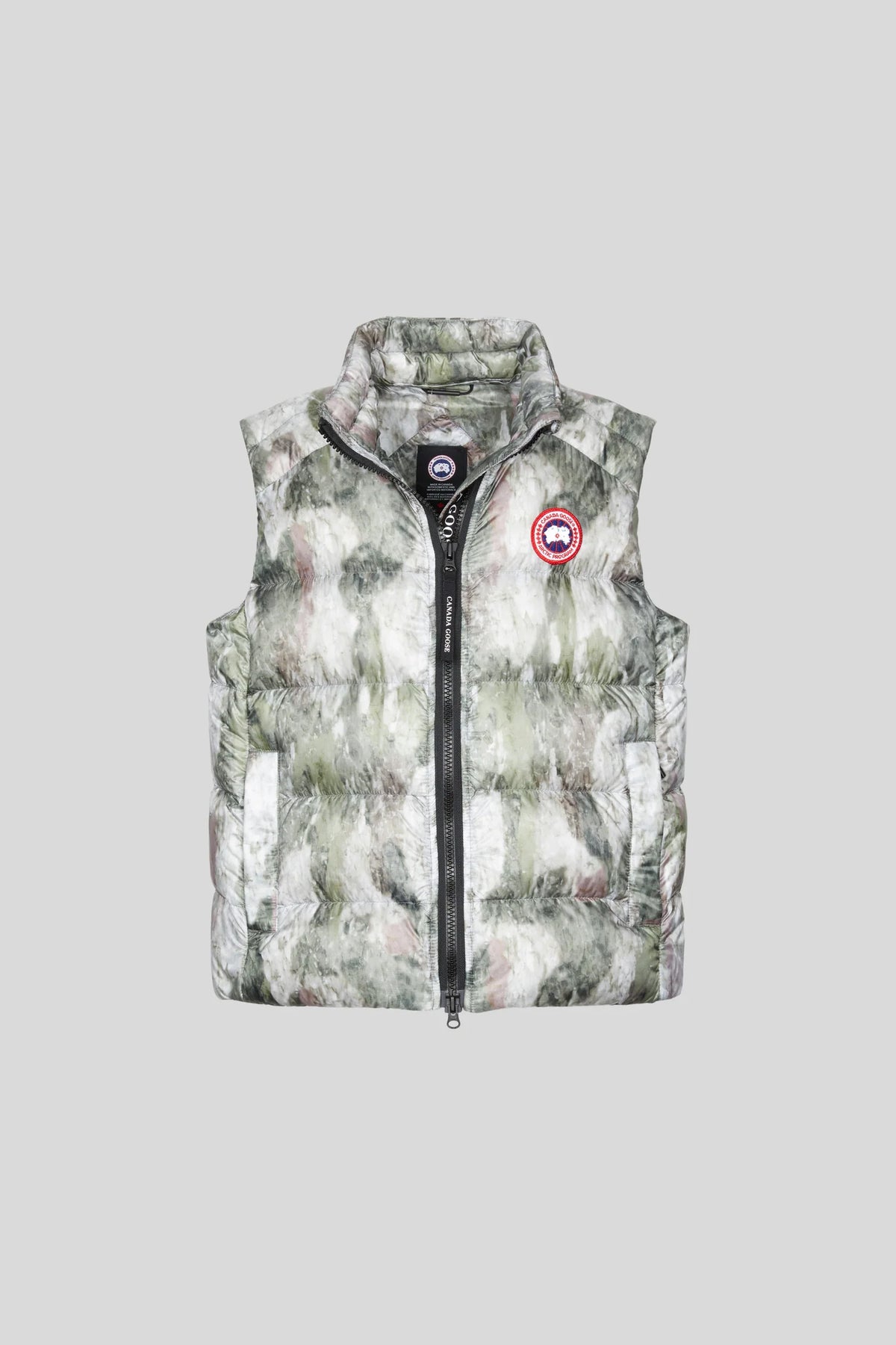 Canada Goose Sage Green and White Abstract-Print Puffer Vest