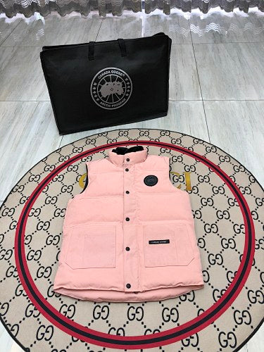 Canada Goose Blush Pink Black-Badge Quilted Puffer Vest