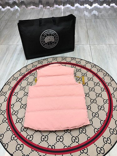Canada Goose Blush Pink Black-Badge Quilted Puffer Vest