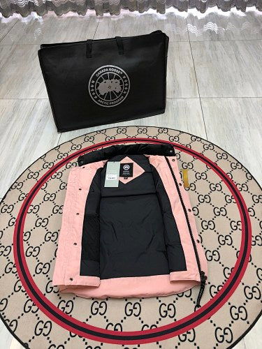 Canada Goose Blush Pink Black-Badge Quilted Puffer Vest