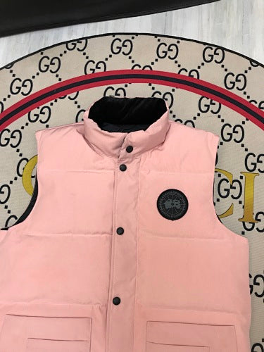 Canada Goose Blush Pink Black-Badge Quilted Puffer Vest