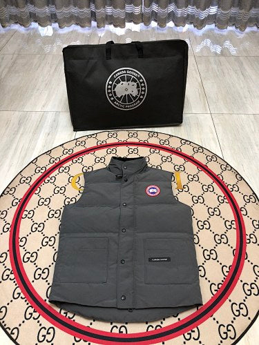 Canada Goose Gray Logo-Badge Quilted Puffer Vest