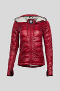 Canada Goose Red Glossy Contrast-Lined Hooded Quilted Jacket